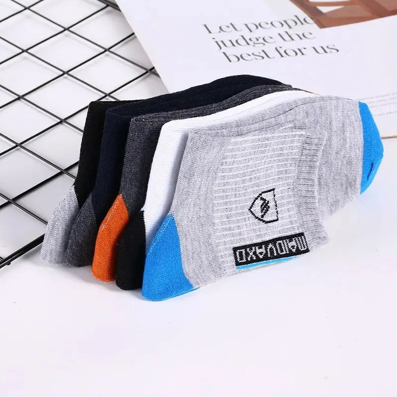 5 Pairs Apring And Fall Mens Sports Socks Summer Leisure