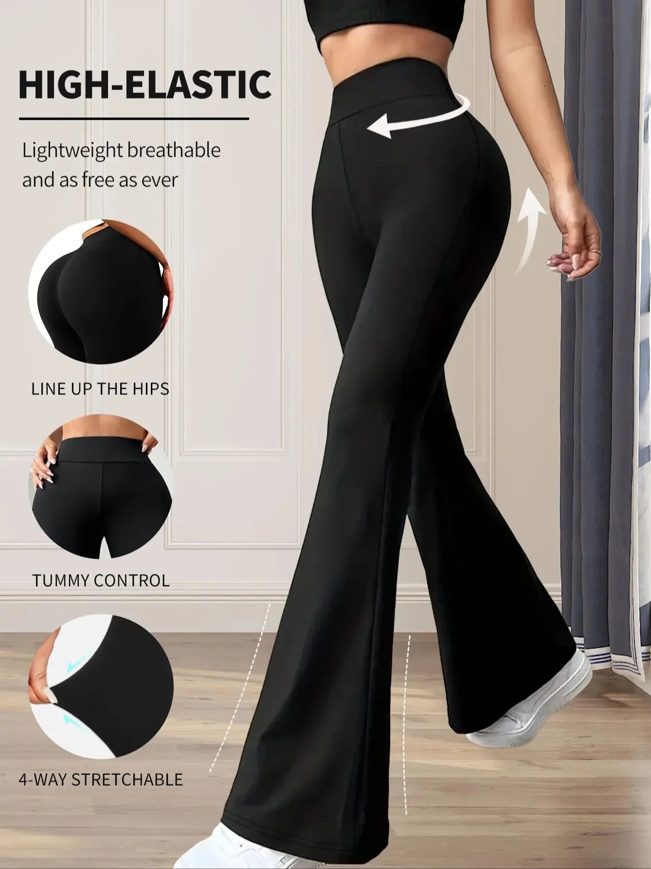 High Waist Flared Wide Leg Pants