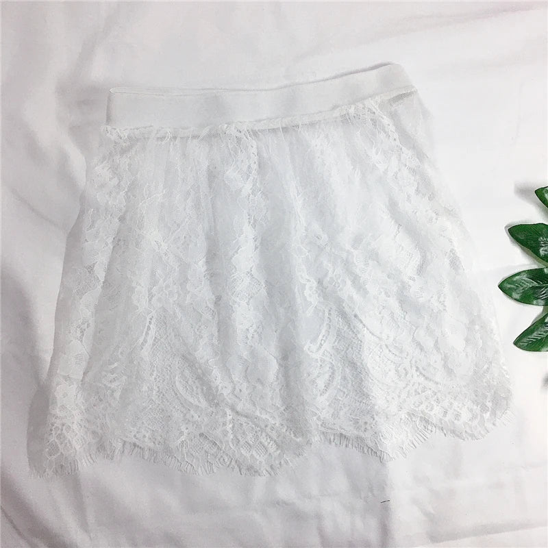 Floral Lace Mini Skirt πΈ