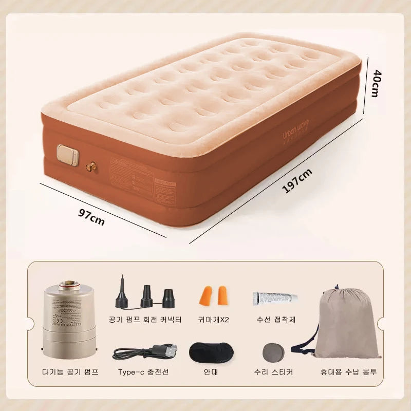 Camping Air Mattress with Built-in Pump Inflatable Mattress for Home & Guests Folding PVC Inflables Air Bed Travel Outdoor