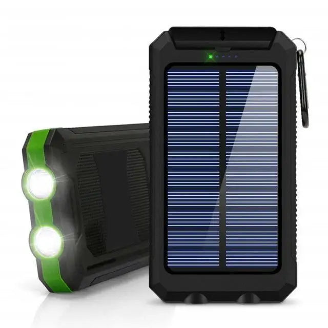 New 30000mAh Solar Power Bank Portable Charging Poverbank External Battery Charger Strong Light LDE Light for All Smartphones