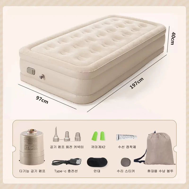 Camping Air Mattress with Built-in Pump Inflatable Mattress for Home & Guests Folding PVC Inflables Air Bed Travel Outdoor