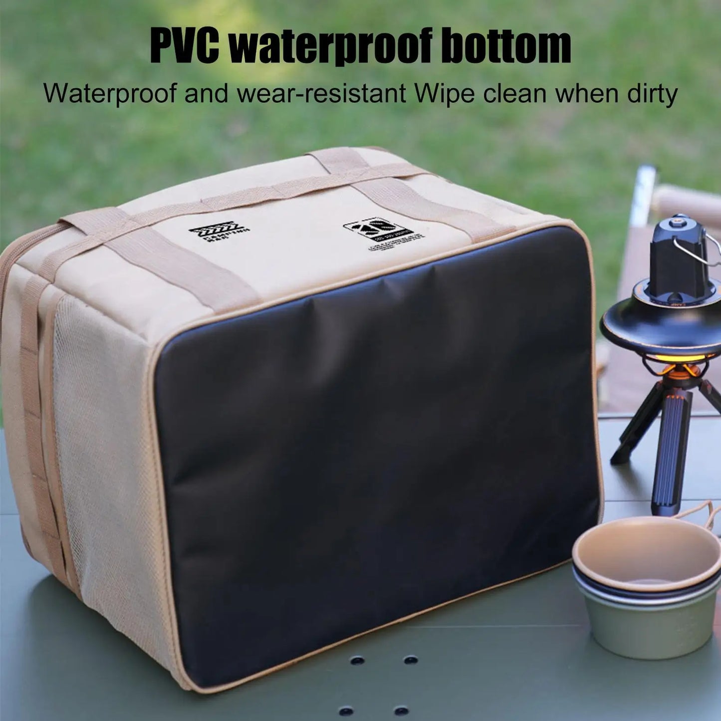 Camping Storage Bag Camping Cookware Organizer Tote Bag 30L Utility Duffel Foldable Container with Handle for Moving Dorm Garage