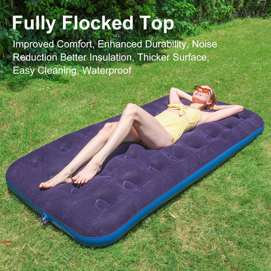 1PC Portable Airbed - Thick Inflatable Mattress for Camping Trips, Travel & Unexpected House Guests, Compact & Comfortable