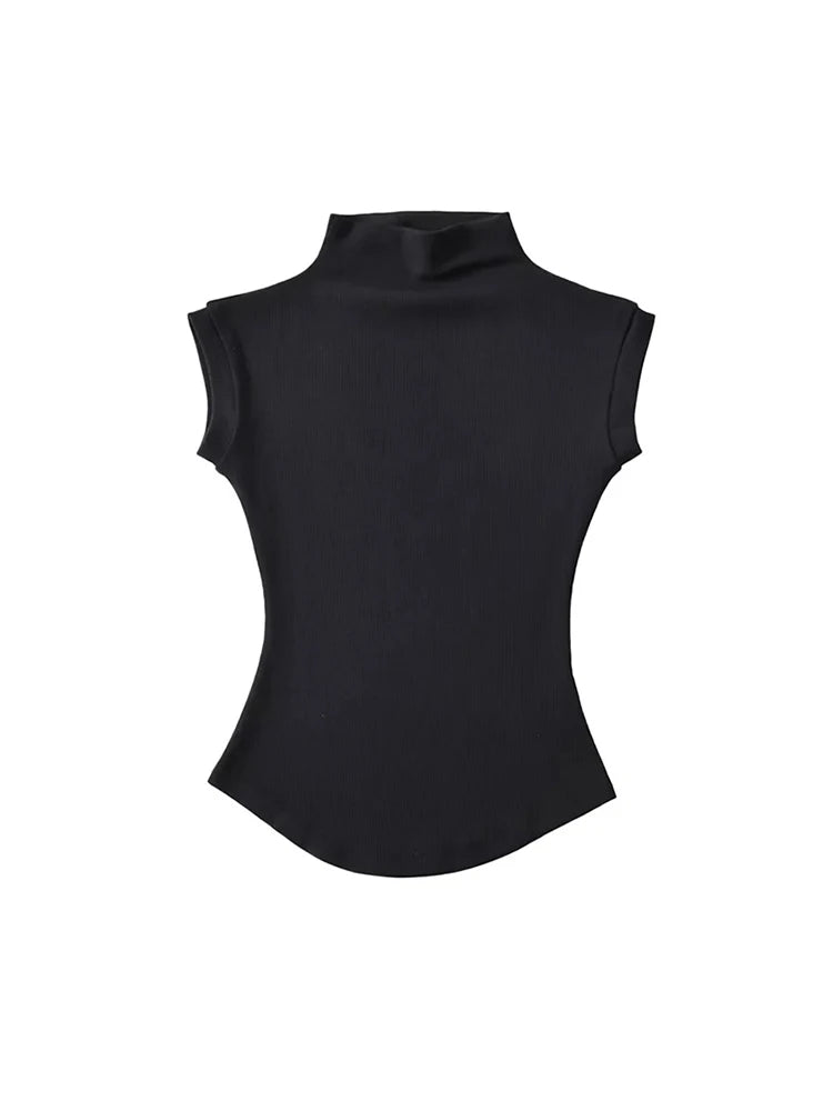 Slim Turtleneck Sleeveless Top π