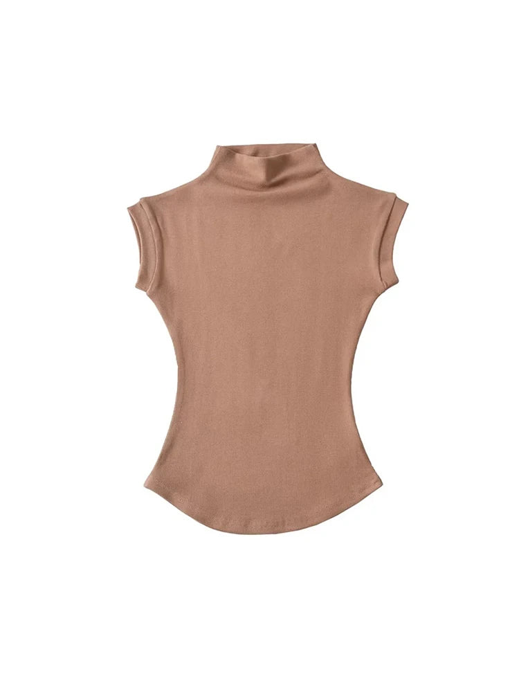 Slim Turtleneck Sleeveless Top 💜
