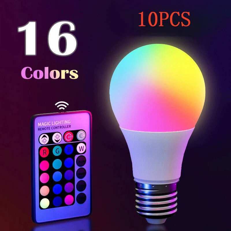 16-Color RGB LED Bulb E27 💡