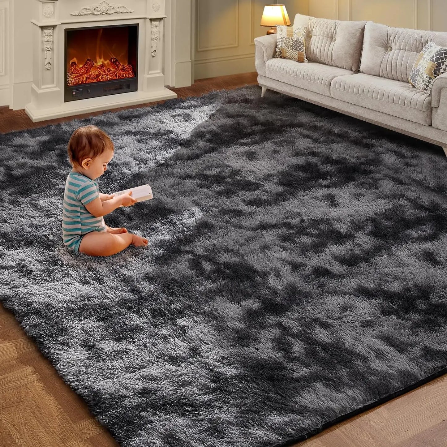 Fluffy Tie-Dye Kids Rug