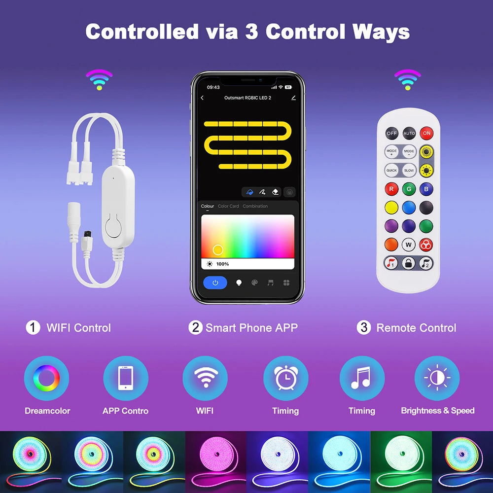 WiFi Smart RGB Neon LED Strip 🟣