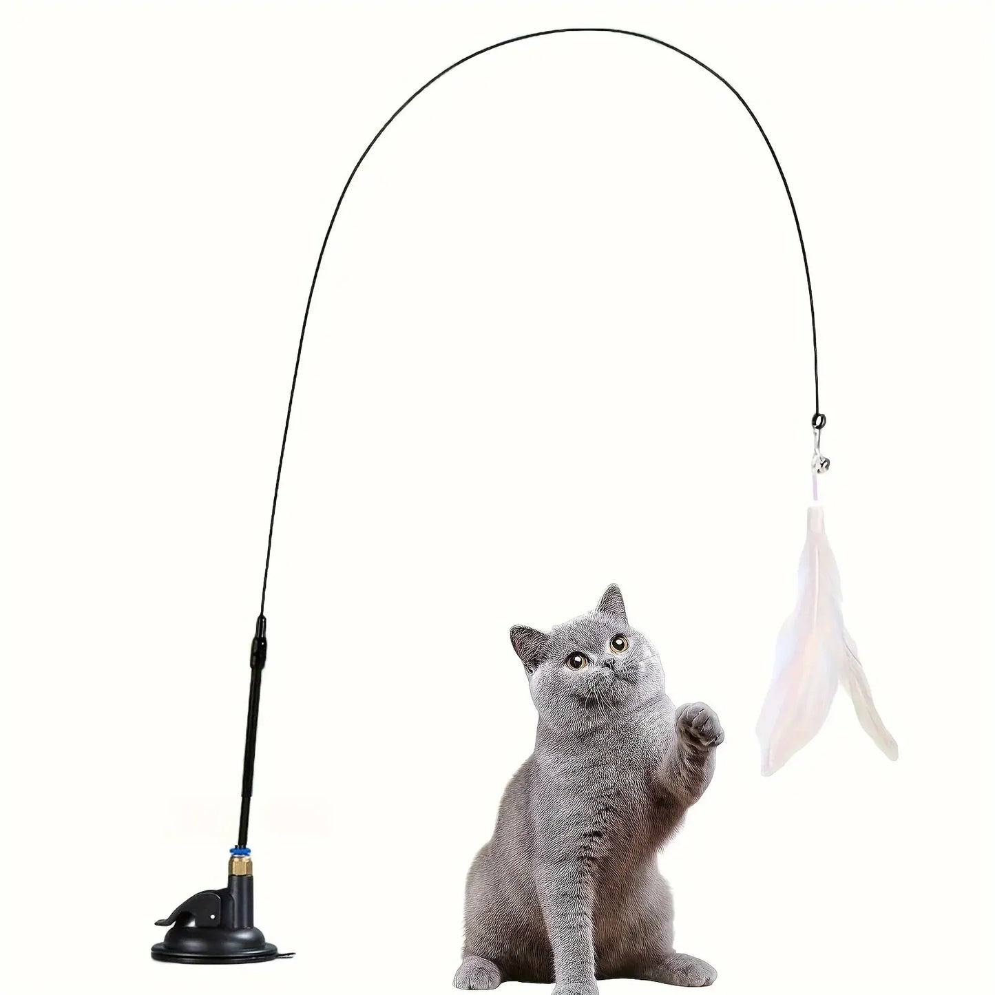Interactive Feather Wand Cat Toy  🪩