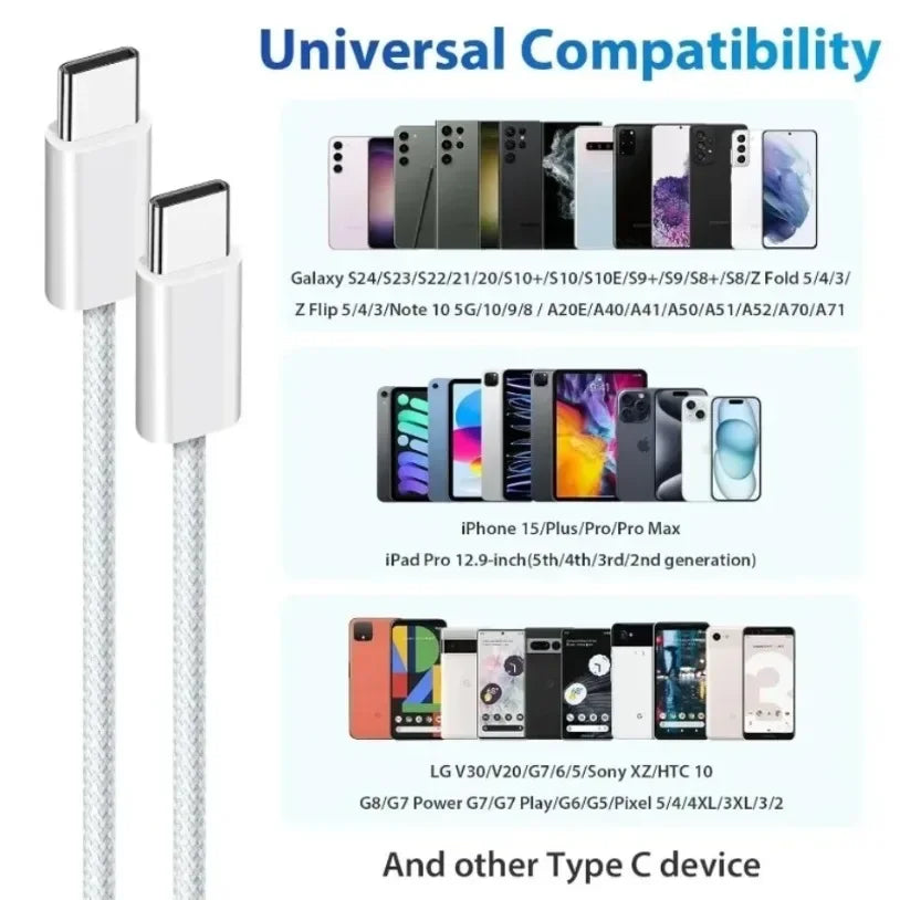 60W USB-C Fast Charger Cable  ⚡