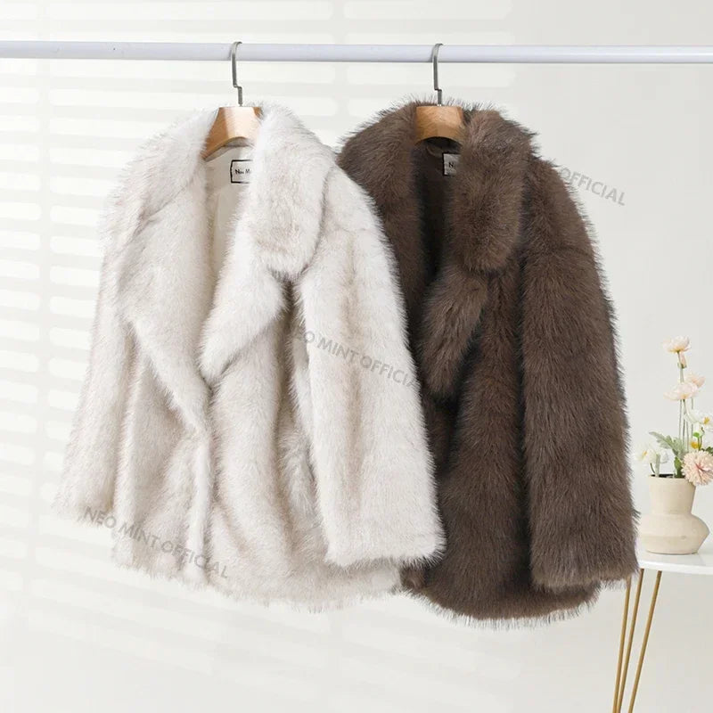 Oversized Faux Fox Fur Coat 🦊
