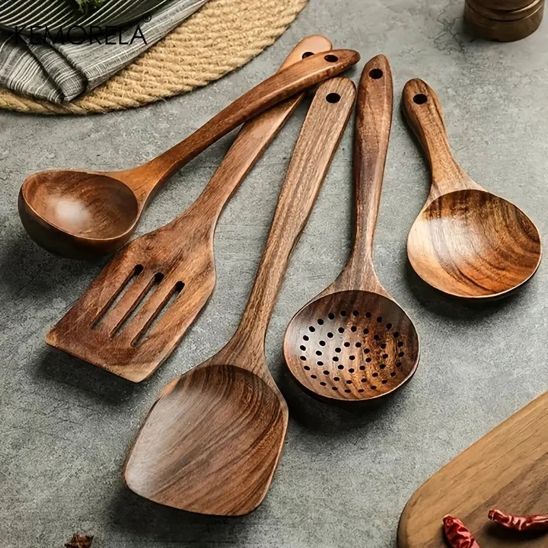 Teak Wooden Kitchen Utensil Set