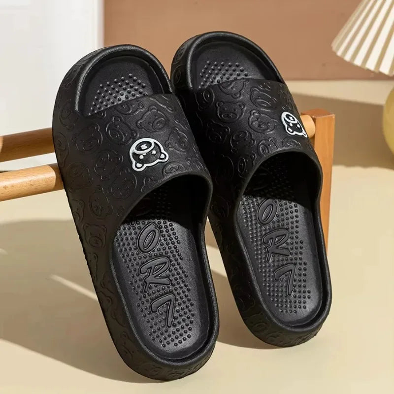 Little Bear Print Couple Slippers 🐻