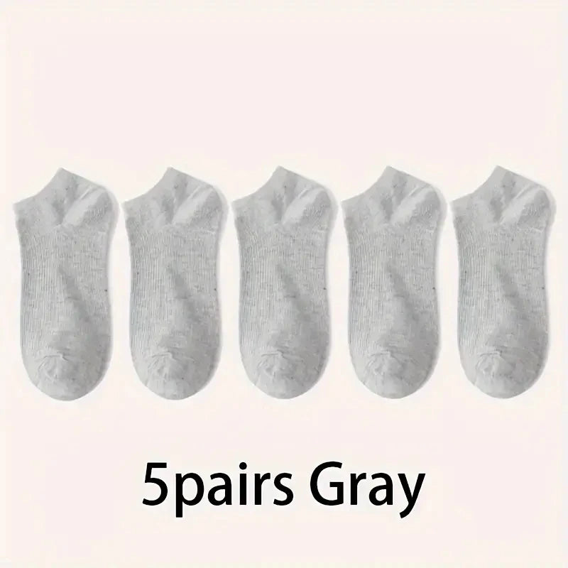 5/10-Pack Unisex Comfort-Fit Ankle Socks For All, Breathable