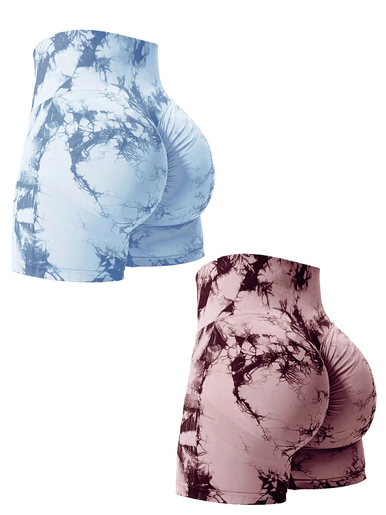 Tie-Dye Seamless High-Waist Shorts 🌈