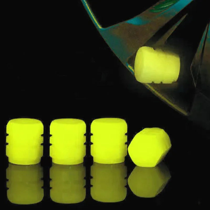 Glow-in-the-Dark Tire Valve Caps 🔵