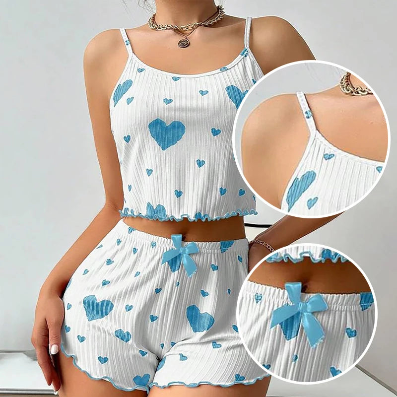 Love Print Tank Top Pajama Set 🤍