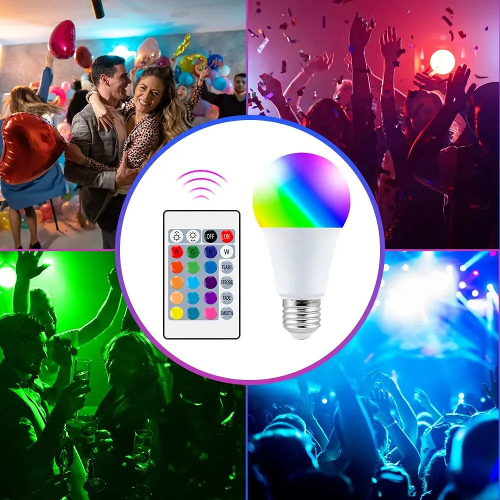 16-Color RGB LED Bulb E27 💡
