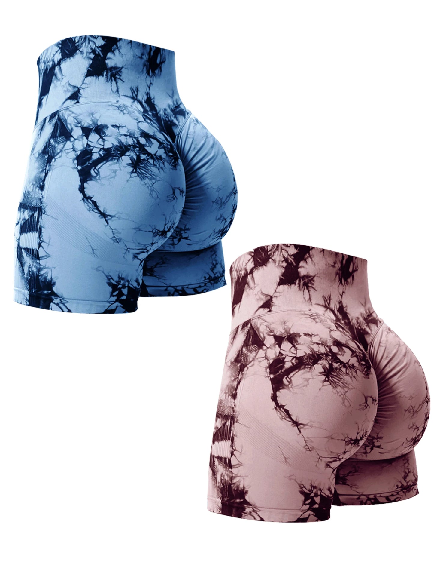 Tie-Dye Seamless High-Waist Shorts 🌈
