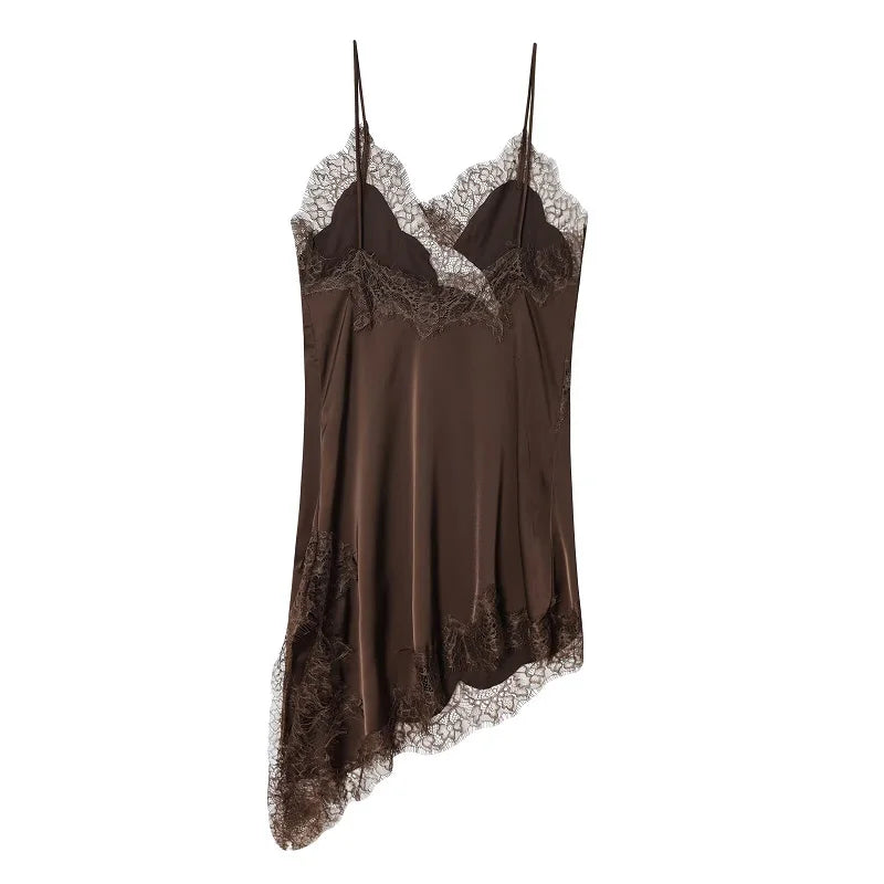 Satin Lace Backless Mini Dress ✨