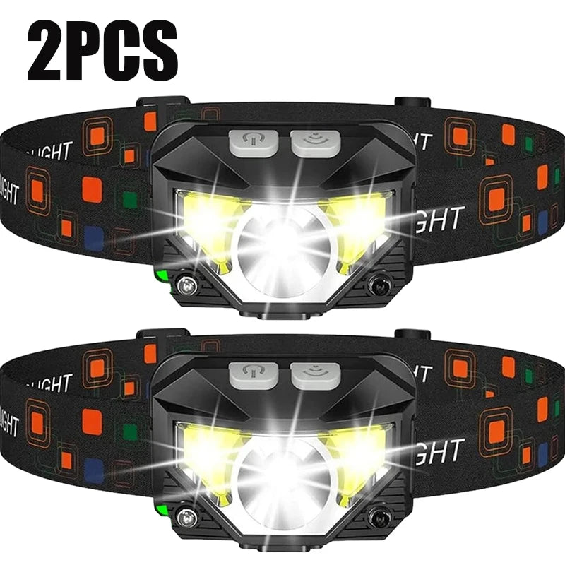STAARICC Powerful LED Sensor Headlamp USB Rechargeable Headlight Led Head Torch Camping Search Light Flashlight Fishing Lantern