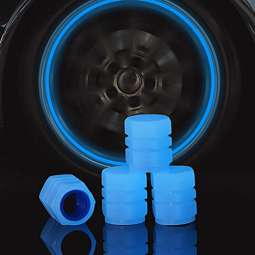 Glow-in-the-Dark Tire Valve Caps 🔵