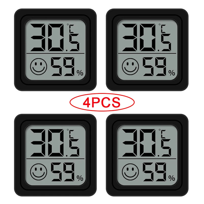 4-Pack Mini Digital Hygrometer