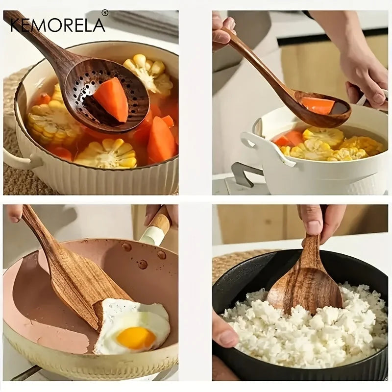Teak Wooden Kitchen Utensil Set