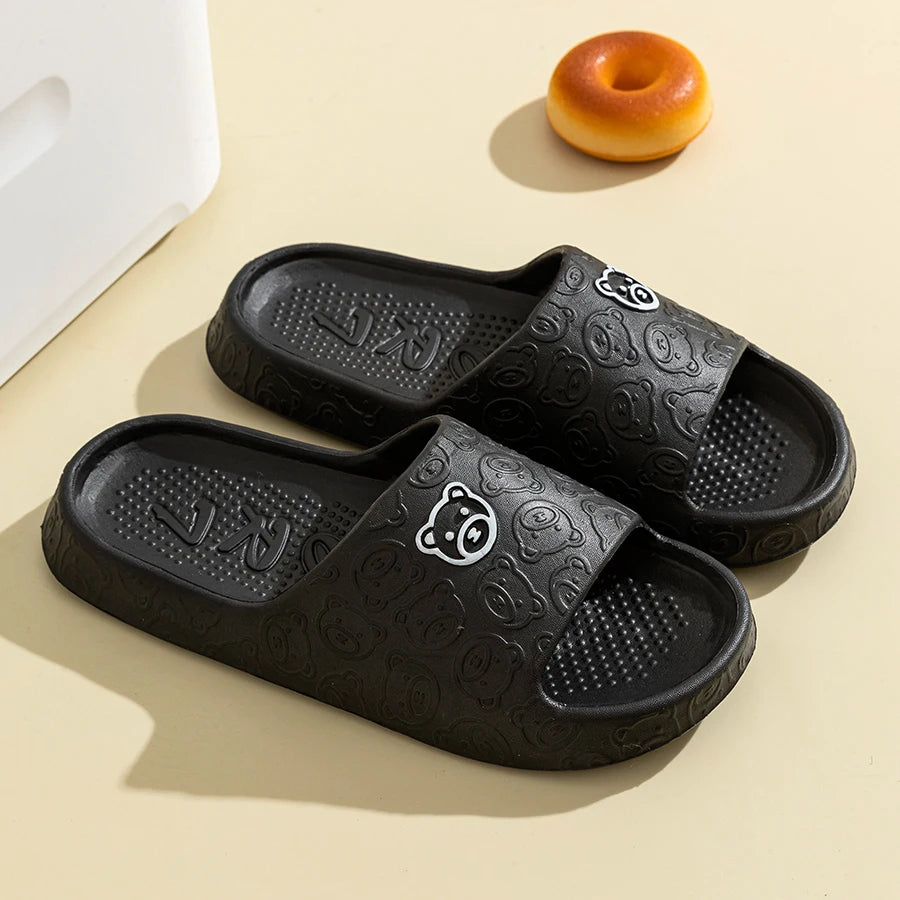 Little Bear Print Couple Slippers 🐻
