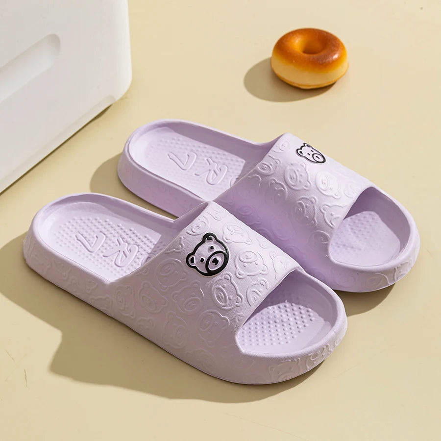 Little Bear Print Couple Slippers 🐻