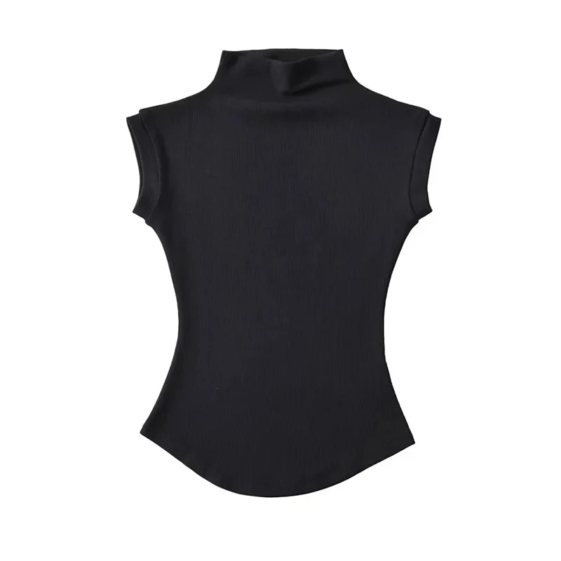 Slim Turtleneck Sleeveless Top 💜