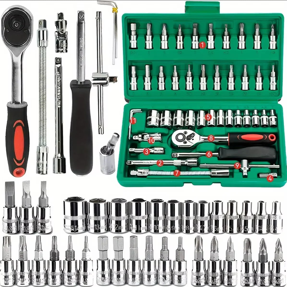 46-Pc Home & Auto Mechanic Tool Set