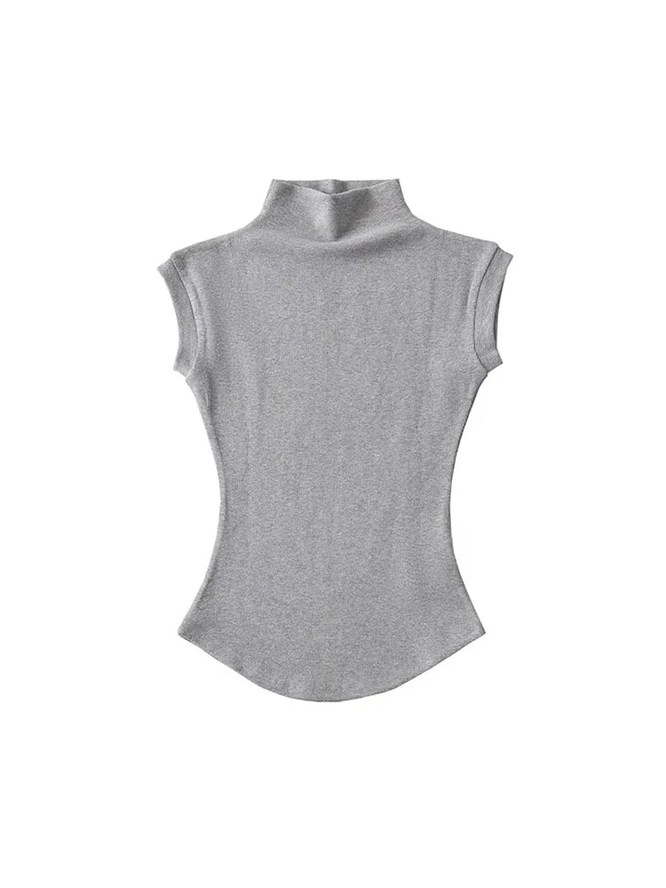 Slim Turtleneck Sleeveless Top 💜