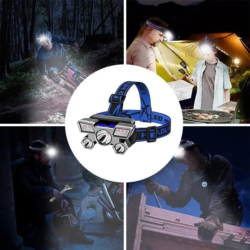 🔦 Rechargeable LED Headlamp – Fishing & Camping