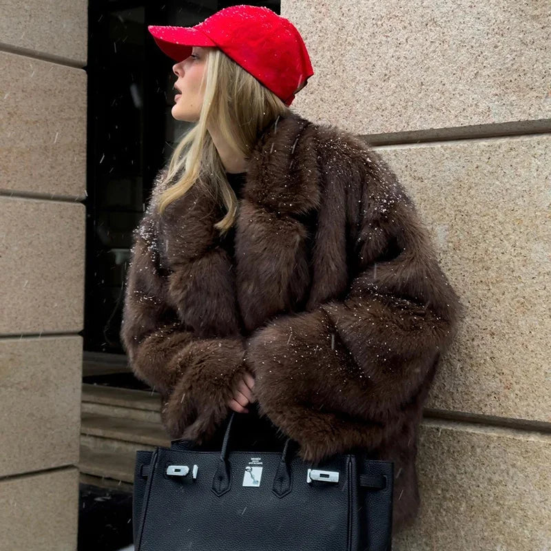 Oversized Faux Fox Fur Coat 🦊