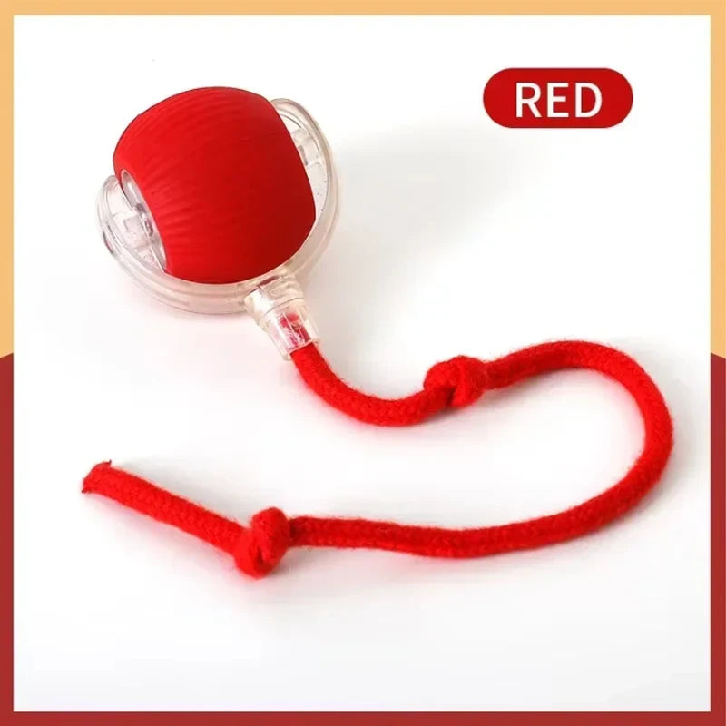 Dog Cat Interactive Ball Toy Automatic Rolling Ball Faux Tail Rechargeable Smart Pet Electric Toy Dog Cat Training Imitate Mouse