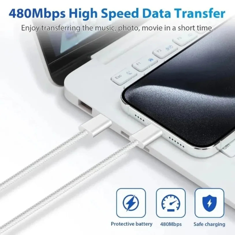 60W USB-C Fast Charger Cable  ⚡