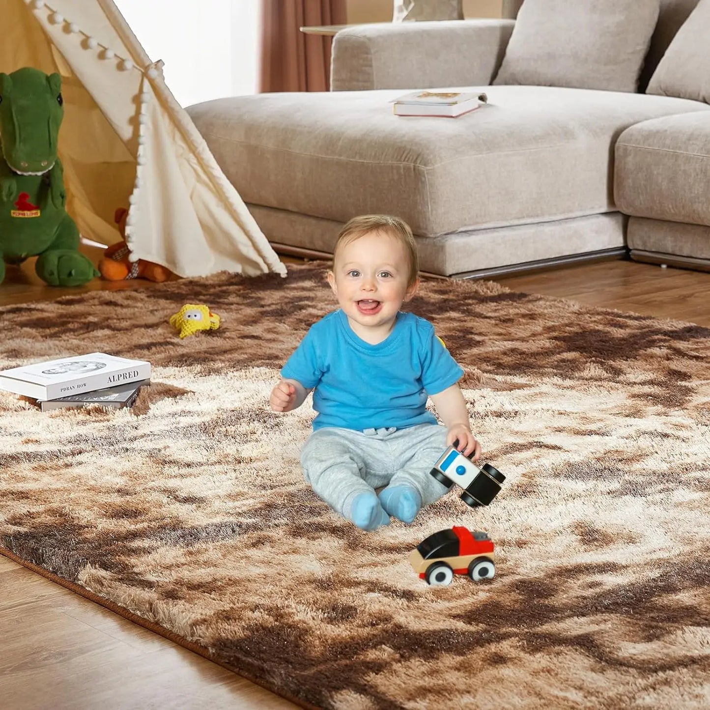 Fluffy Tie-Dye Kids Rug