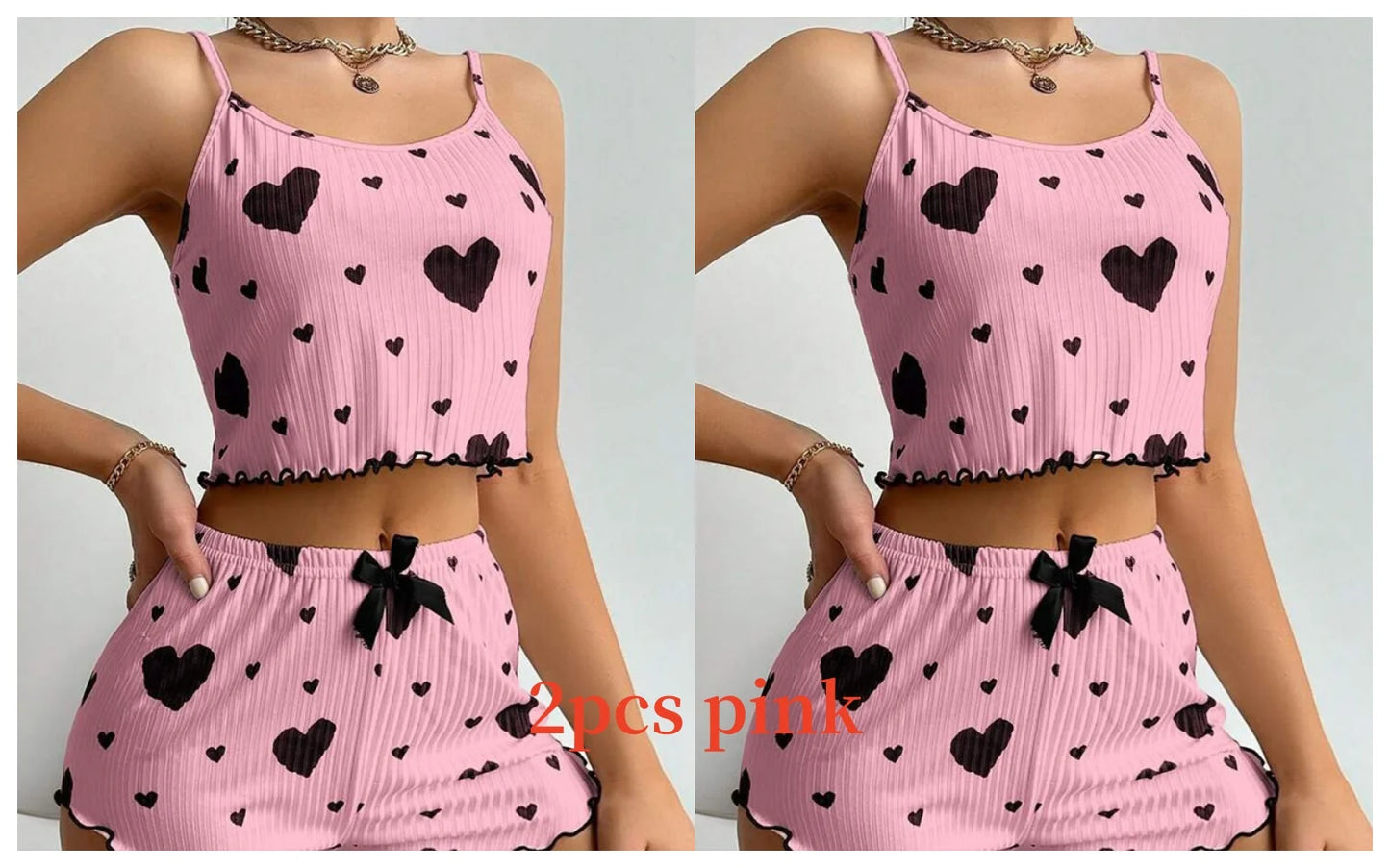Love Print Tank Top Pajama Set 🤍