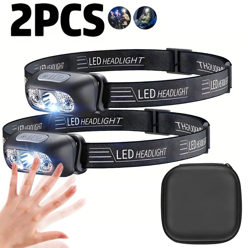 STAARICC Powerful LED Sensor Headlamp USB Rechargeable Headlight Led Head Torch Camping Search Light Flashlight Fishing Lantern