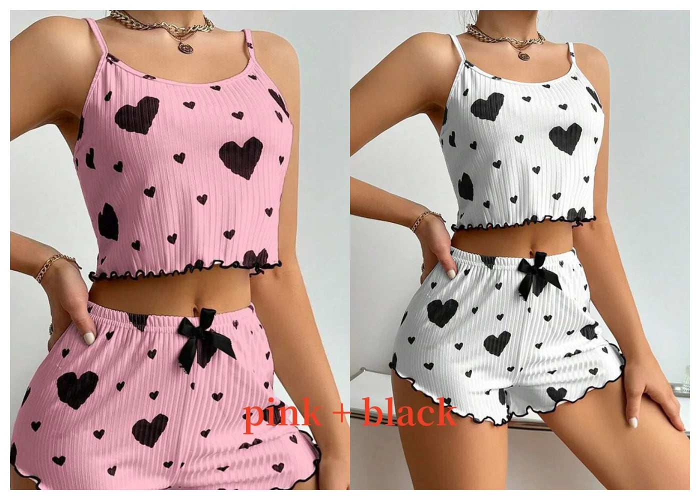 Love Print Tank Top Pajama Set 🤍