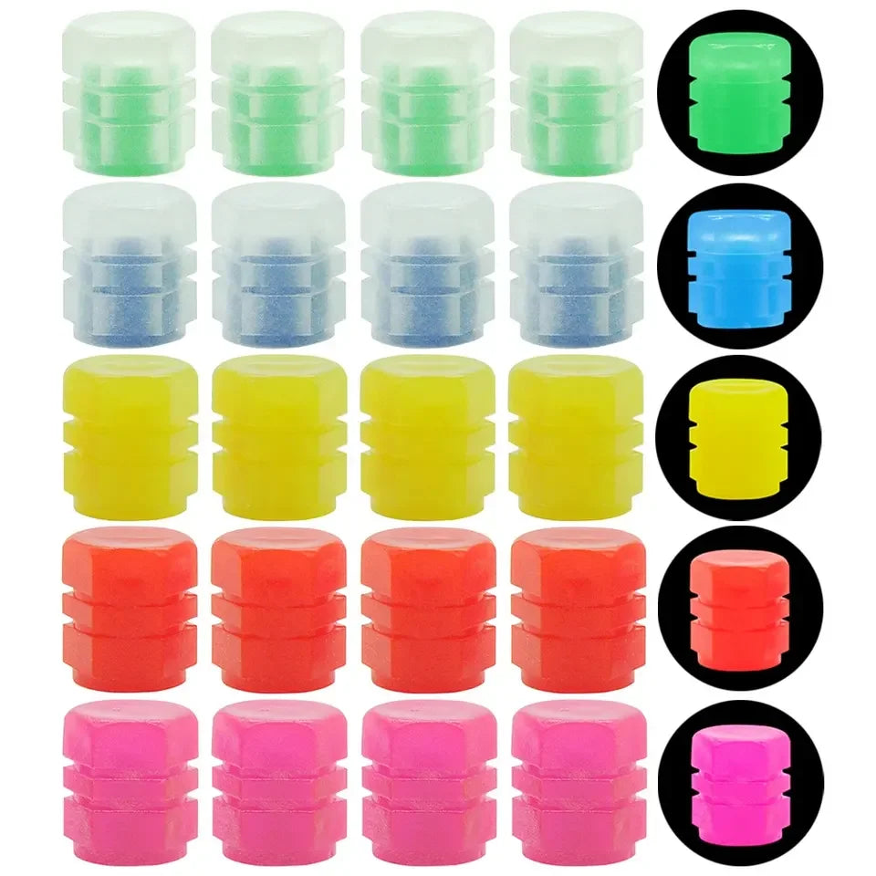 Glow-in-the-Dark Tire Valve Caps 🔵