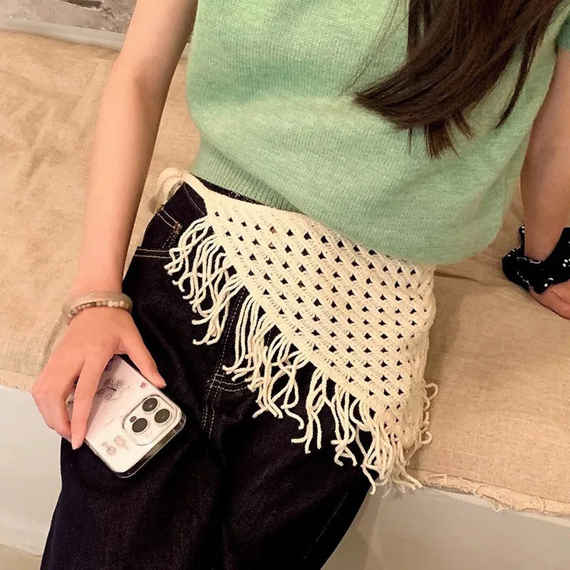 Y2K Women Lace Tulle Bandage Skirt Stacked