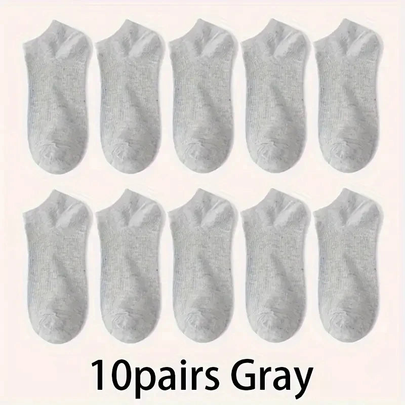 5/10-Pack Unisex Comfort-Fit Ankle Socks For All, Breathable