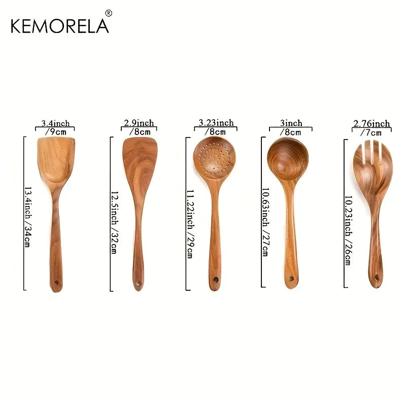 Teak Wooden Kitchen Utensil Set