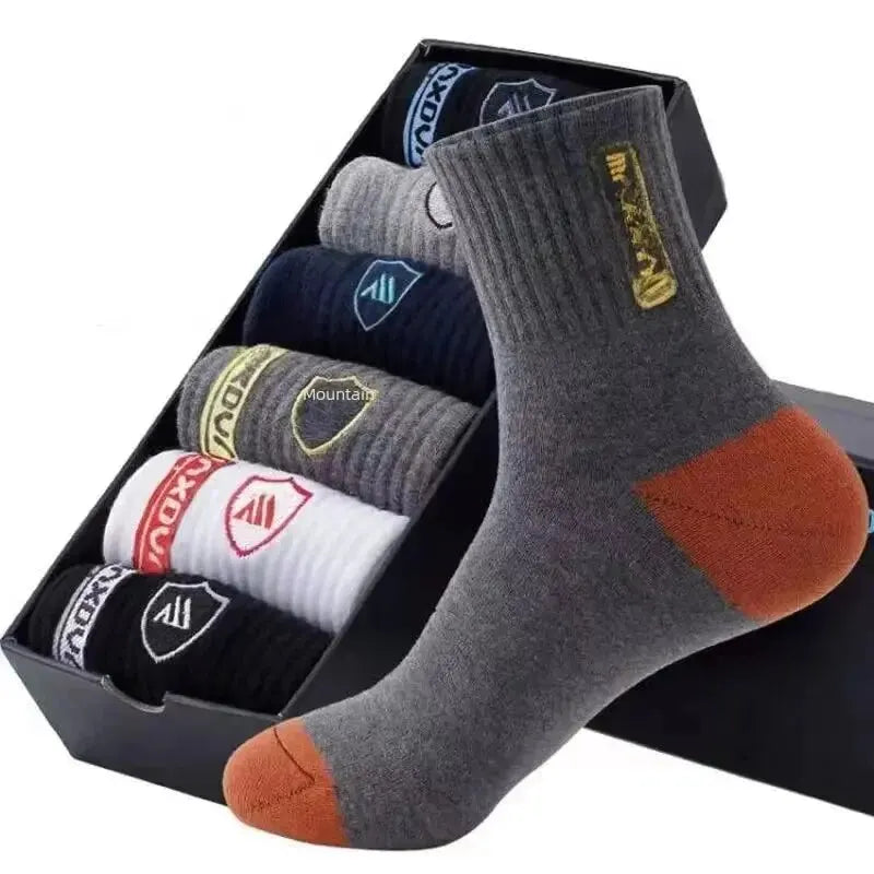 5 Pairs Apring And Fall Mens Sports Socks Summer Leisure