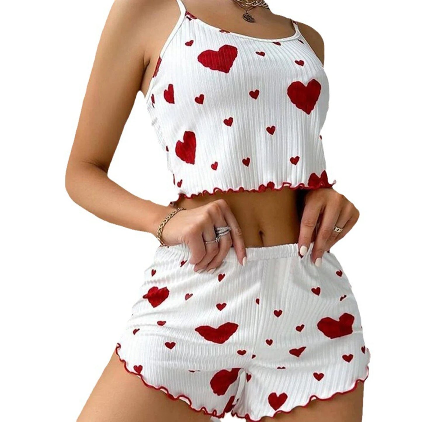 Love Print Tank Top Pajama Set 🤍