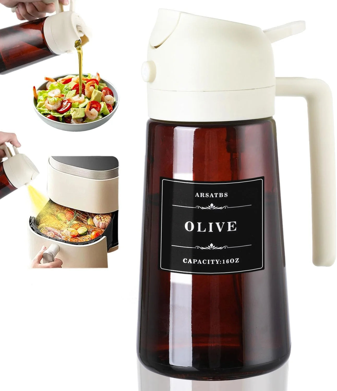 2-in-1 Glass Oil Sprayer Bottle