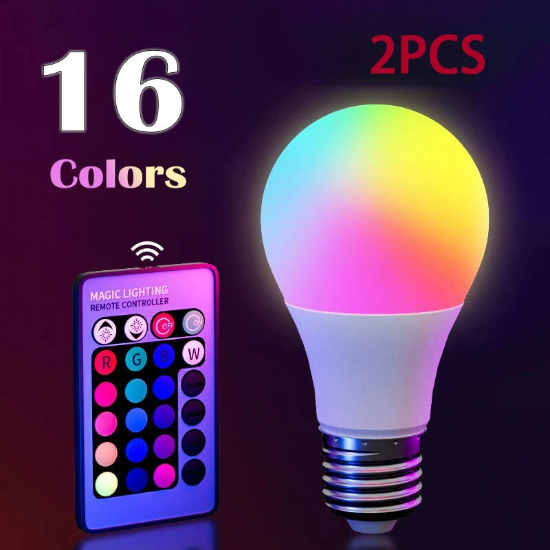 16-Color RGB LED Bulb E27 💡